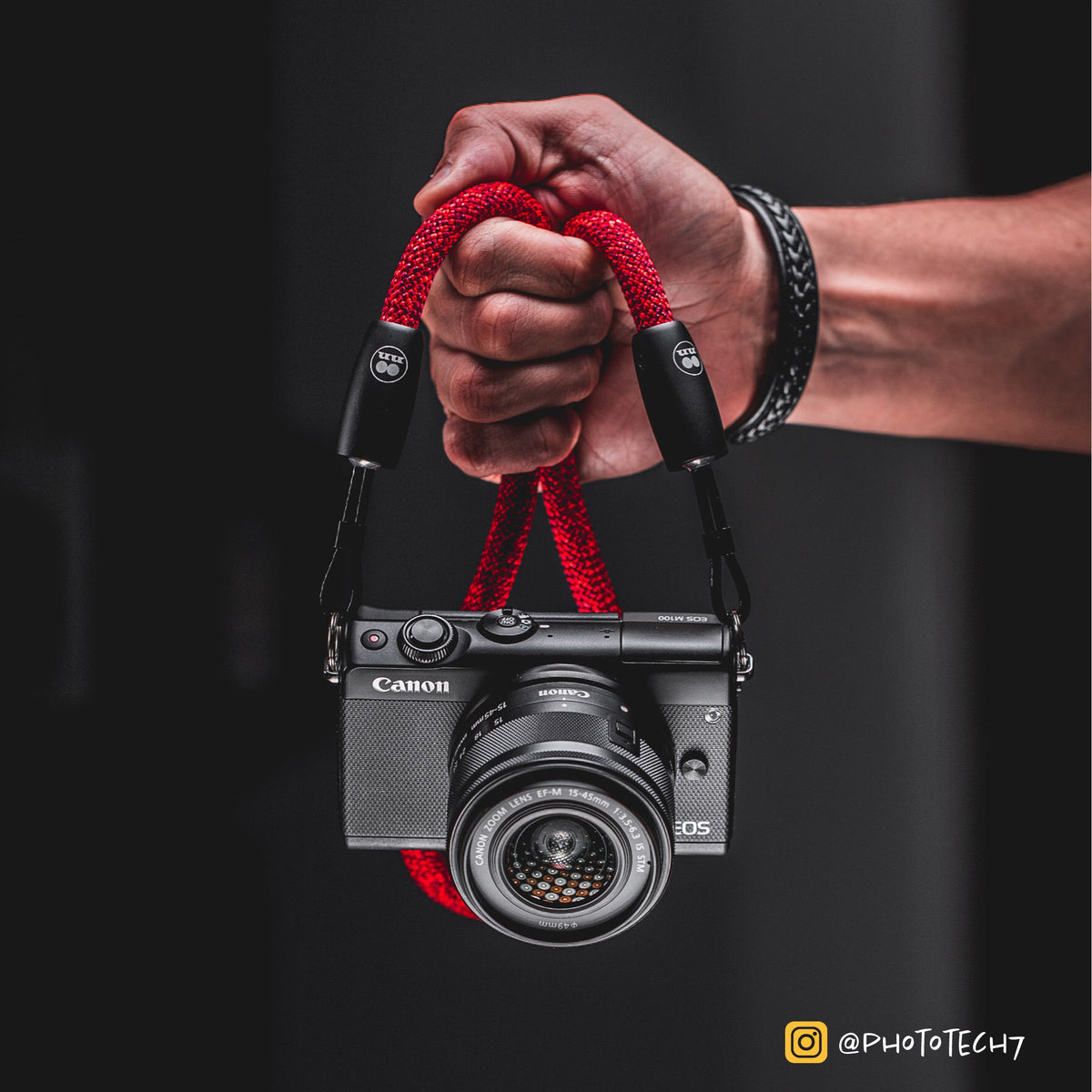 Red Rope Camera Strap with Quick Release & String Loop Connection