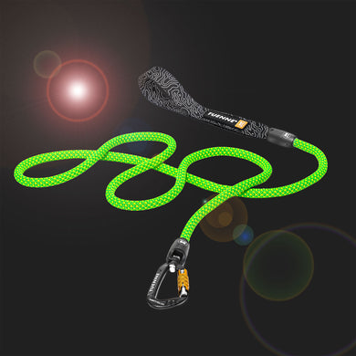 neon green climbing rope dog leash bright